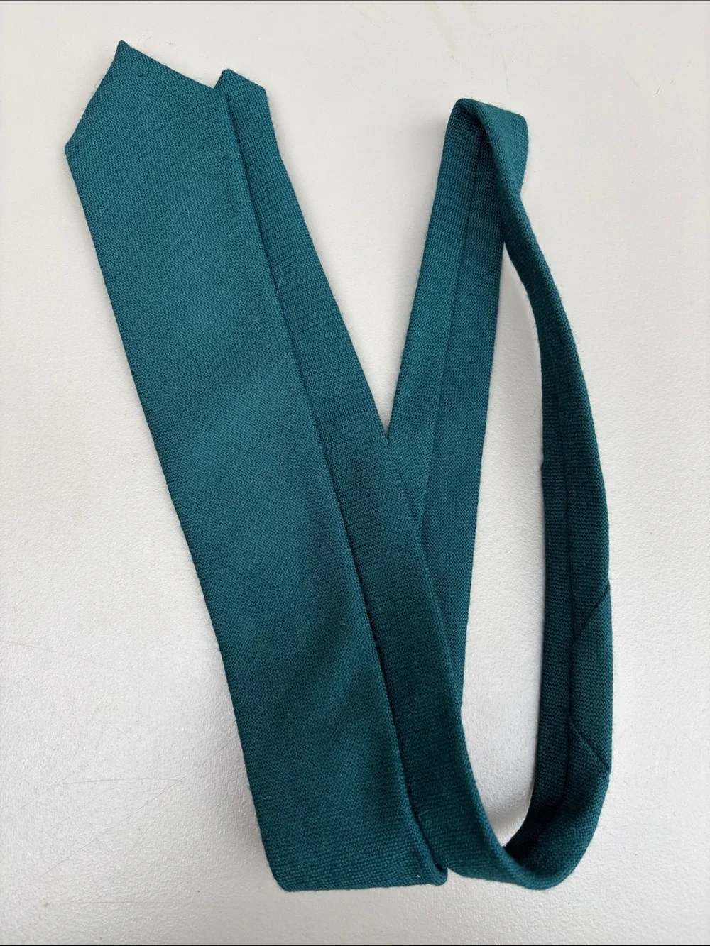 pure Scottish lambs wool Tie - Classic Formal Accessory Men's Solid Teal Woven